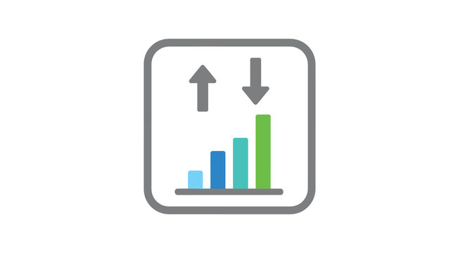 Chart With Up And Down Arrows Icon Flat Style