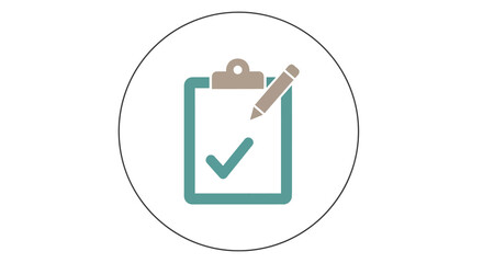 Checklist Icon With Pencil Flat Vector Illustration On White Background © DELRUBA