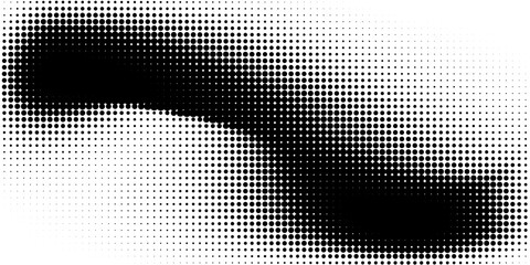 Naklejka premium Black-white gradient halftone dots background. Pop art in vector illustration for your creative design