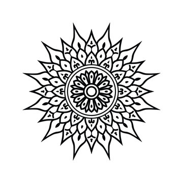 Mandala art design for coloring book page 