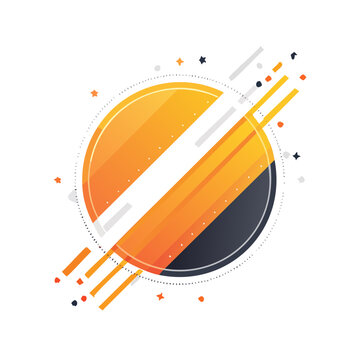Abstract gradient circle with geometric elements
