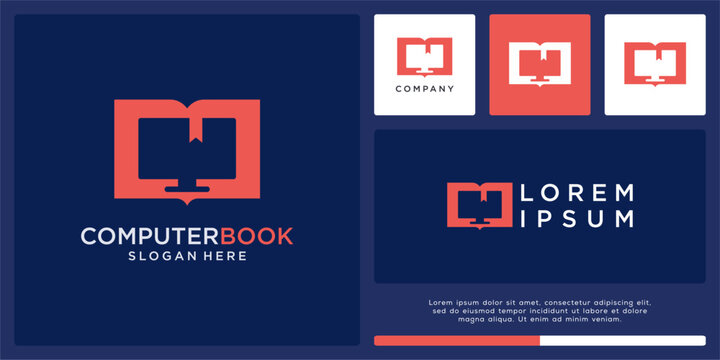 Computer book logo design template