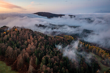 Wierchomla, Małopolska, Sądeckie, jesień widok z powietrza. © Maciej G. Szling
