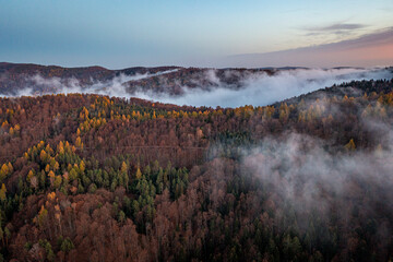 Wierchomla, Małopolska, Sądeckie, jesień widok z powietrza. © Maciej G. Szling