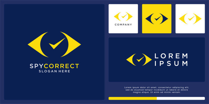Spy correct logo design abstract eye