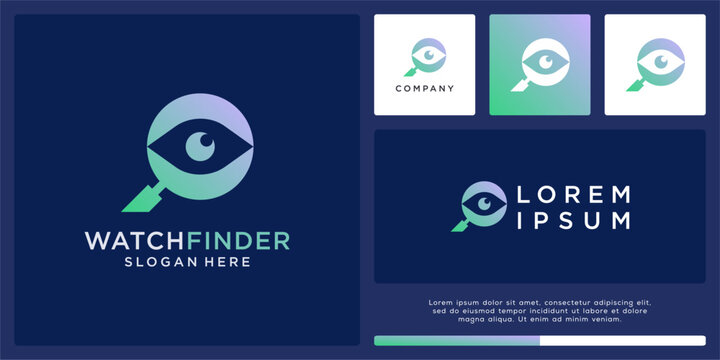 Watch finder logo design template with eye