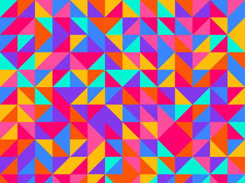 Half Square Triangle Quilt Geometric Abstract Pattern