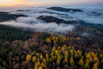 Wierchomla, Małopolska, Sądeckie, jesień widok z powietrza. © Maciej G. Szling