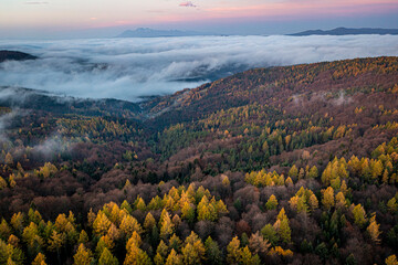 Wierchomla, Małopolska, Sądeckie, jesień widok z powietrza. © Maciej G. Szling