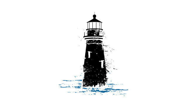 Lighthouse Beacon Vector Illustration Isolated On Transparent Background