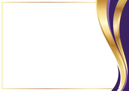 elegant award certificate background template with royal purple gold wavy line