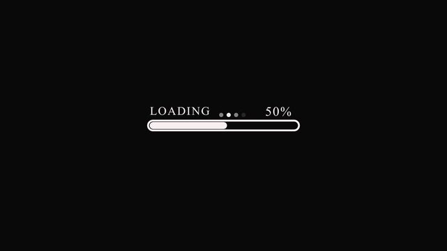 abstract loading bar animation transparent background, Loading bar and percentage Futuristic progress loading 
