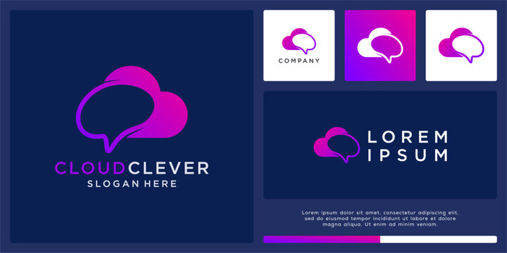 Cloud clever logo design template