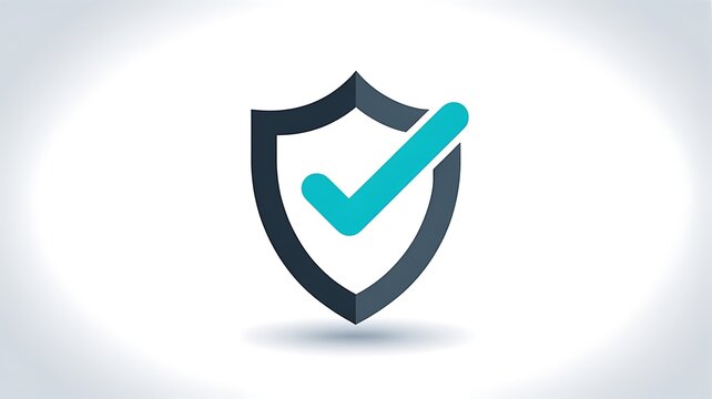 Shield icon, security checkmark, protection symbol, safety sign, verification mark