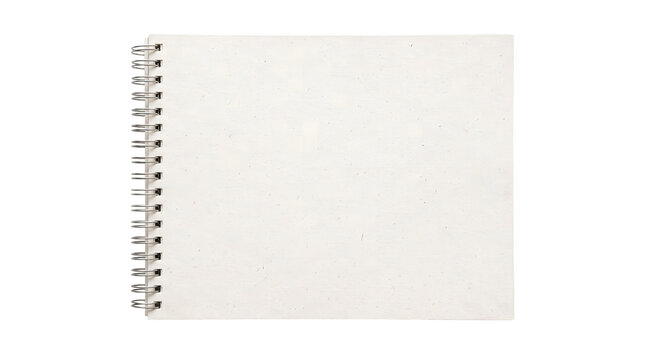Blank Craft Paper Spiral Notebook Top View on Transparent Background
