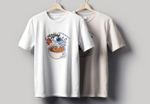 Coffee Astronaut T Shirt Design Layout