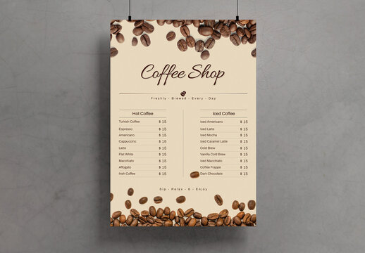 Coffee Shop Menu Flyer Template