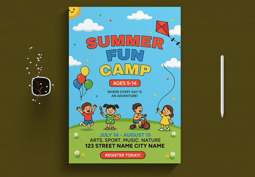 Summer Camp Flyer for Kids