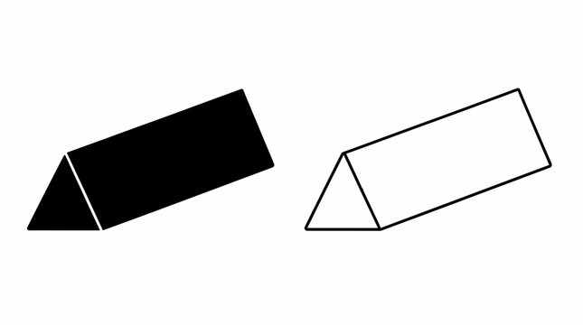 Triangular prism geometric shape icon in solid and outline styles