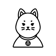 Minimalist Cat Portrait Icon © Noni