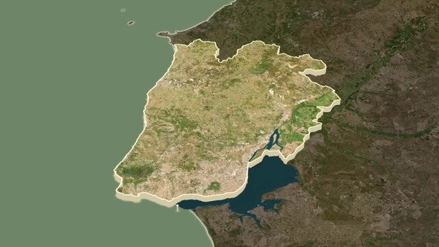 Lisboa District - Mainland Portugal Geographic Region Map