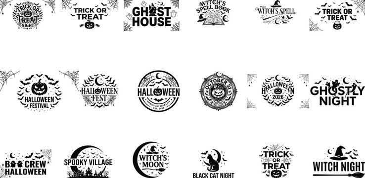 Halloween vector designs spooky graphics for october 31st celebrations party decorations and seasonal merchandise