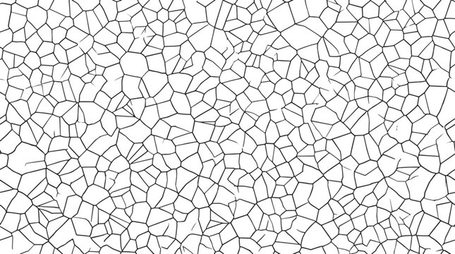 Abstract Voronoi diagram pattern with irregular polygonal cells in black and white vector graphic design element