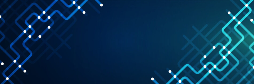 Circuit connect lines. Network technology and Connection concept. Decentralized network nodes connections