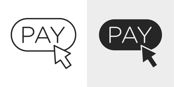 Pay Button Icon represents a payment action for online checkout and digital transactions.