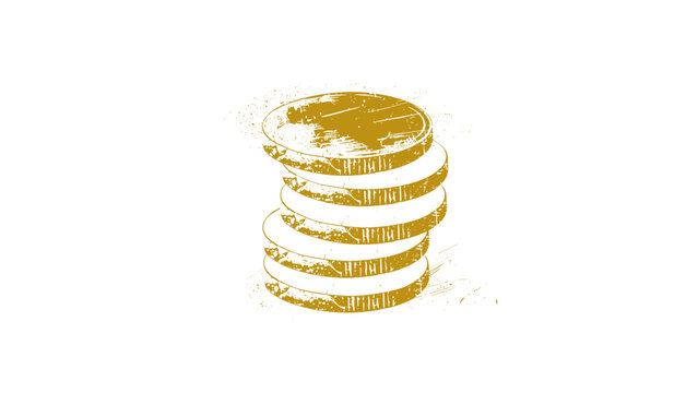 Stack of Gold Coins Symbolizing Wealth and Financial Success Vector Illustration Isolated on Transparent Background