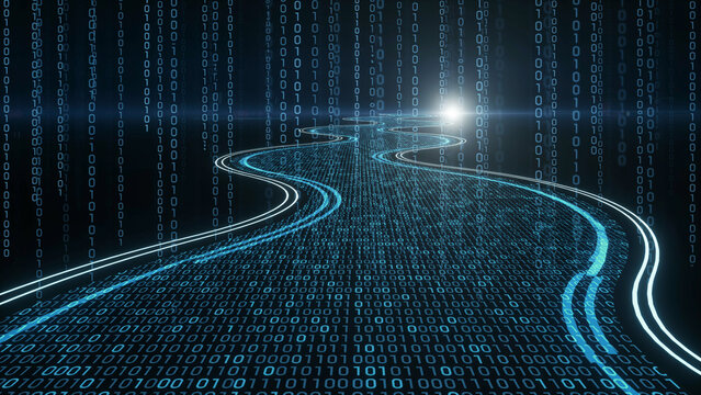 Digital binary code numbers background