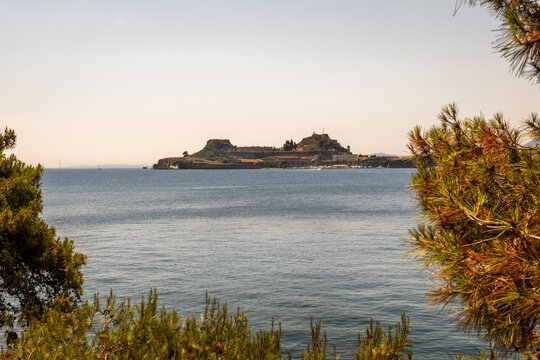 Old Venetian fortress of Corfu town, Corfu, Greece. The Old Fortress is a Venetian fortress in the city of Corfu. Venetian Old Fortress (Palaio Frourio), Corfu, Ionian Islands, Greece