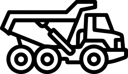 Heavy Duty Dump Truck Icon - Construction Vehicle Vector Art © 300mas
