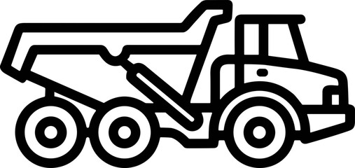 Dump Truck Icon Outline Vector Illustration © Afganganteng