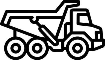 Dump Truck Icon - Heavy Machinery, Construction Vehicle, Industrial Transport © Afganganteng