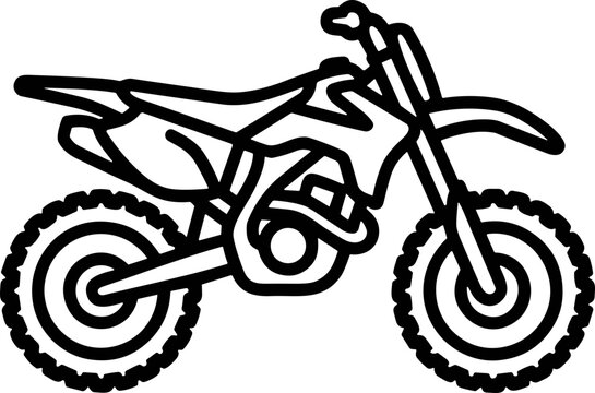 Dirt Bike Outline Icon - Motocross Motorcycle Vector Art
