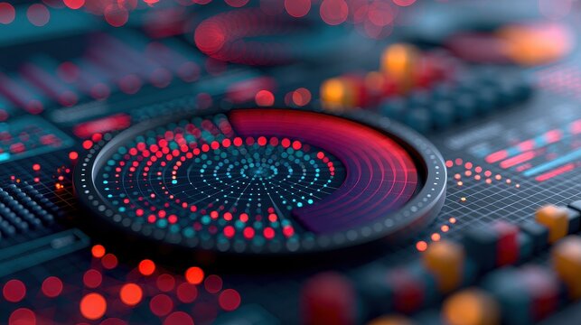 Data visualization knowledge mapping information architecture semantic relationships intelligent systems selective focus analytics theme vibrant Composite interactive digital dashboard backdrop. 