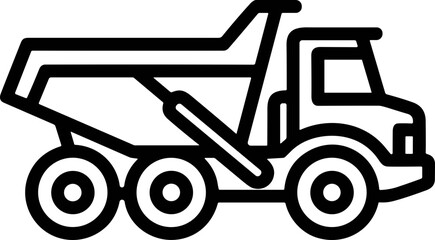 Dump Truck Icon - Industrial Vehicle Silhouette for Construction and Haulage © Domboancok