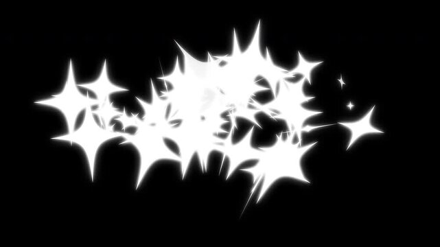 4k magic line dust, white twinkling star glitter line animation, pixie dust path, fairy doodle stars, magic dust glow sparkle effect, 2D flat sparkle effect overlay on black screen background