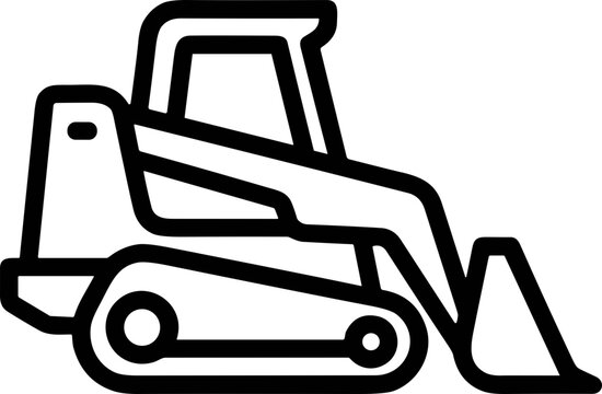 Compact loader, skid steer loader icon, construction vehicle, heavy machinery, vector illustration