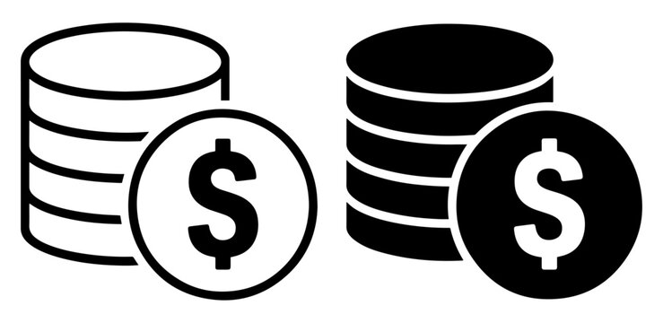 money coin stack vector icon
