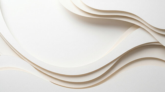 Minimal White Layered Paper Background with Soft Shadows for Corporate Presentation