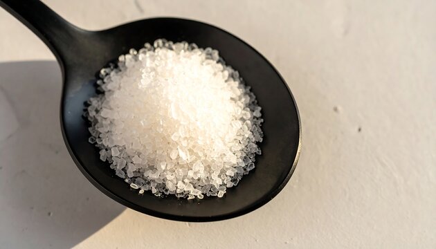 Detailed closeup of white crystal granules high resolution picture