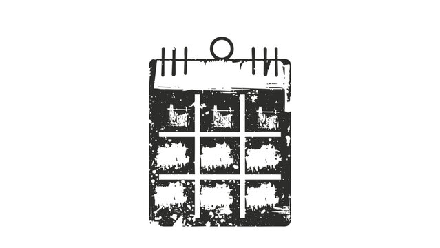 Grunge Calendar Icon Vector Isolated on Transparent Background