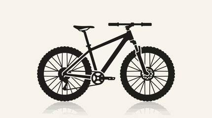 Fototapeta premium Minimalist mountain bicycle icon featuring a modern hardtail bicycle with.