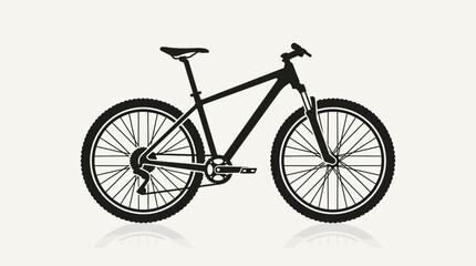 Fototapeta premium Minimalist mountain bicycle icon featuring a modern hardtail bicycle with.