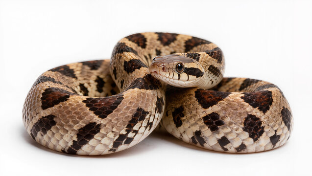 Isolated Plains Hognose Snake on a white studio background