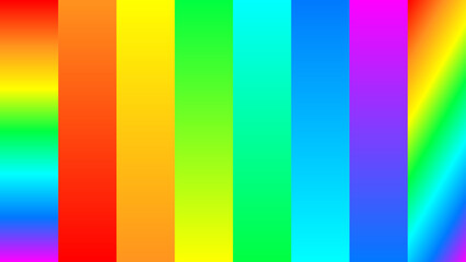 Set of vibrant neon rainbow gradients vector palettes. Collection of colorful spectrum gradient swatches with linear vertical stripes for graphic design UI elements. Editable EPS © alma