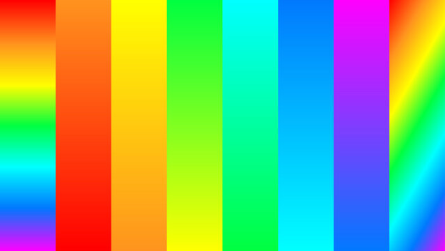 Set of vibrant neon rainbow gradients vector palettes. Collection of colorful spectrum gradient swatches with linear vertical stripes for graphic design UI elements. Editable EPS
