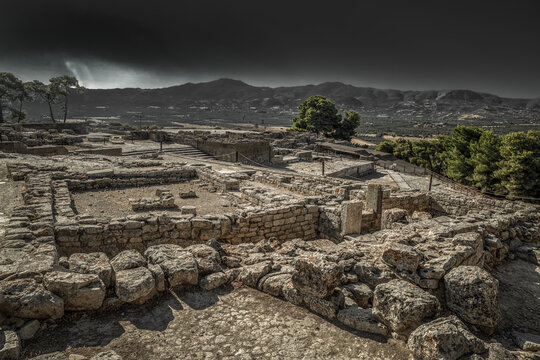 Ancient ruins of Phaistos archaeological site on Crete, Greece